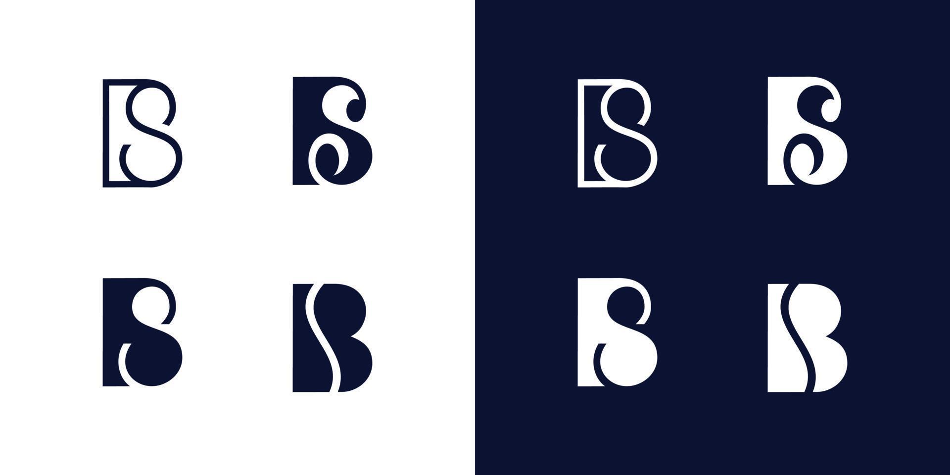 logotipo de iniciales de letra bs moderno y único vector