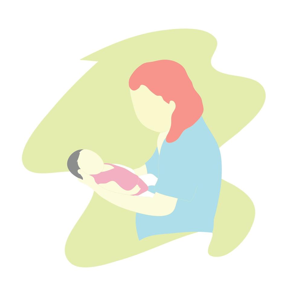 Illustration vector graphic of mother and child