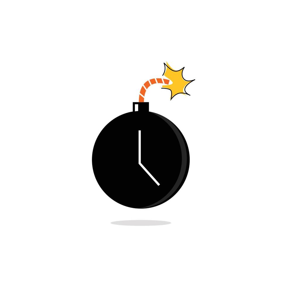 Modern and cool time bomb illustration logo vector