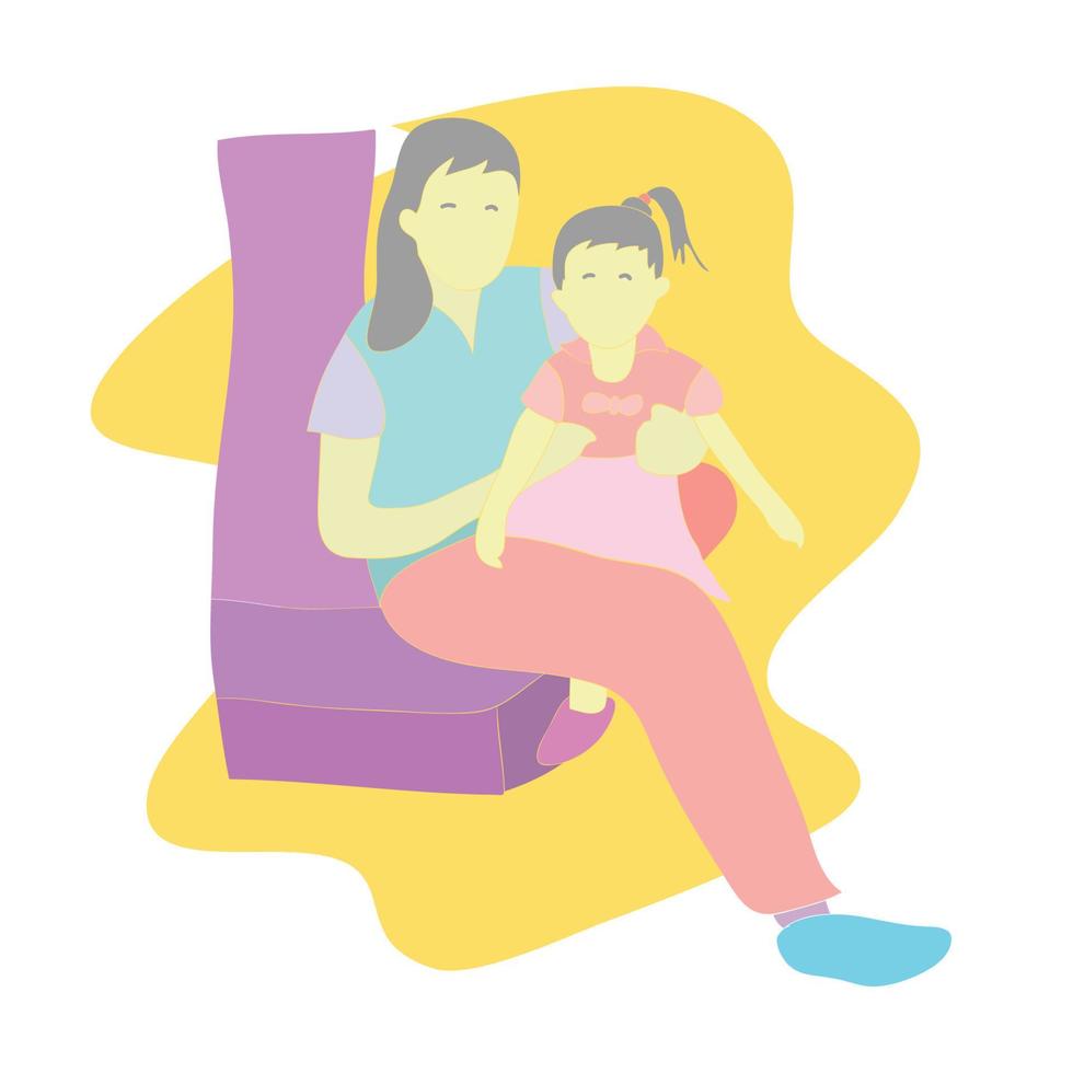 Illustration vector graphic of mother and child 4