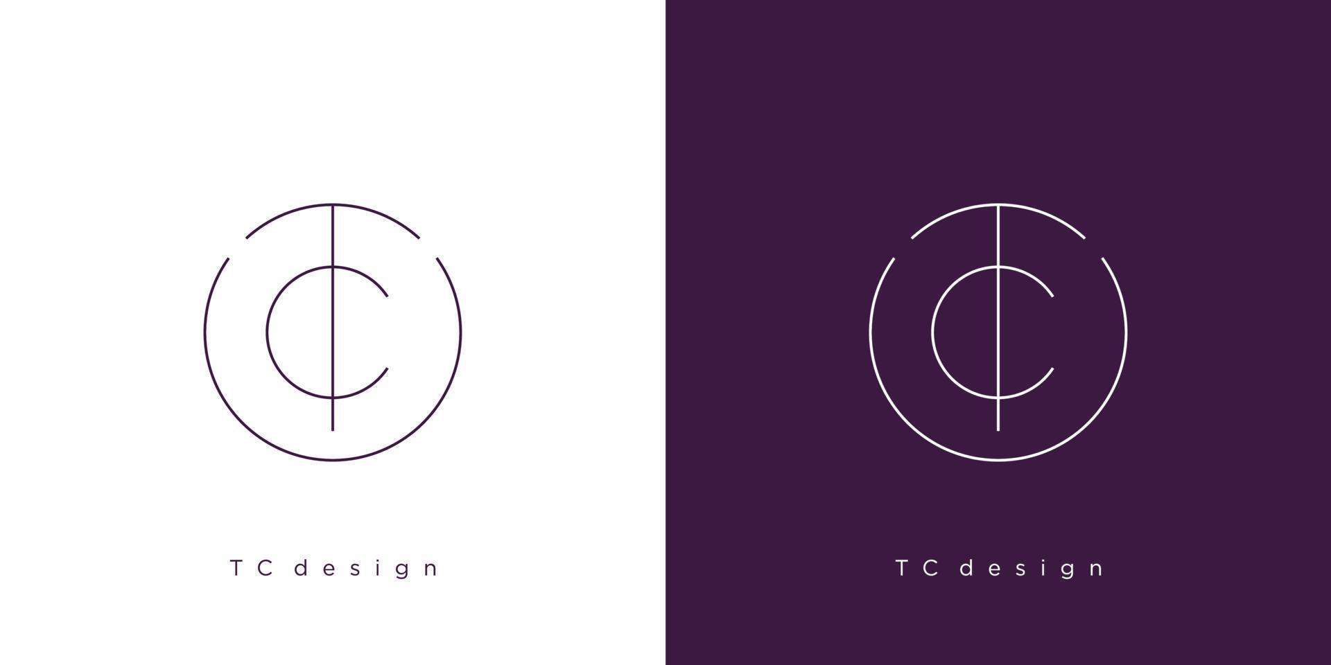 The initial letter TC logo design modern and elegant vector