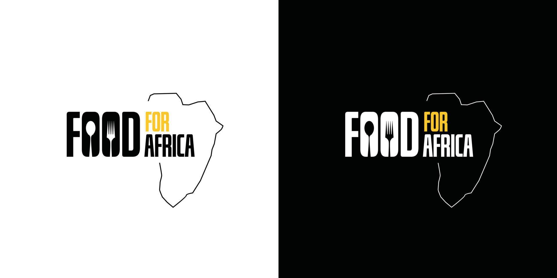 El logotipo de la palabra comida para África tiene un diseño simple y único. vector