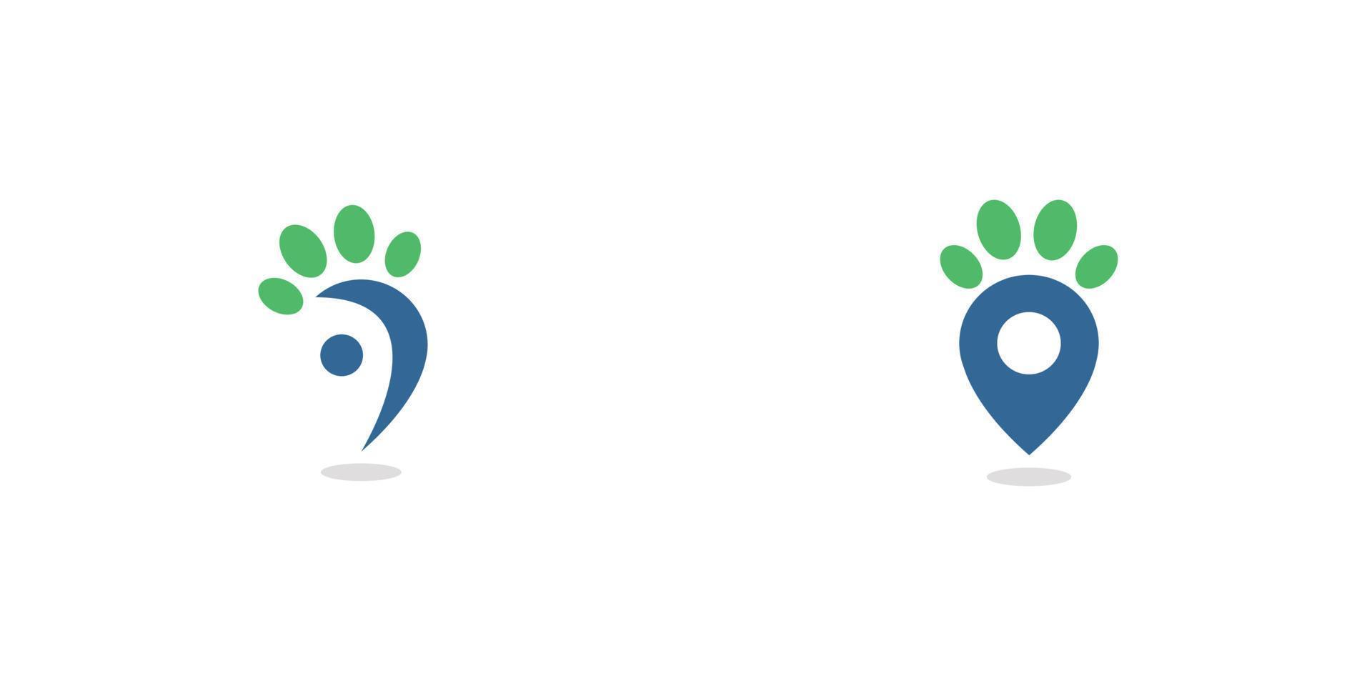 el diseño de logotipo de manchas de mascotas simple y moderno es adecuado para el negocio de mascotas 2 vector