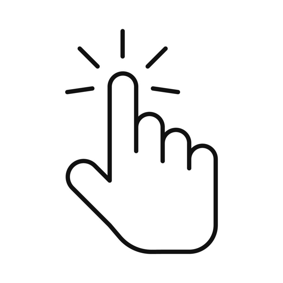 Hand click cursor and pointer icon. Mouse hover UI illustration design vector