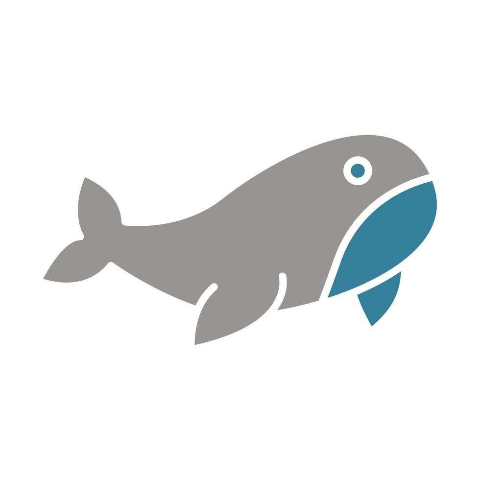 Whale Glyph Two Color Icon vector