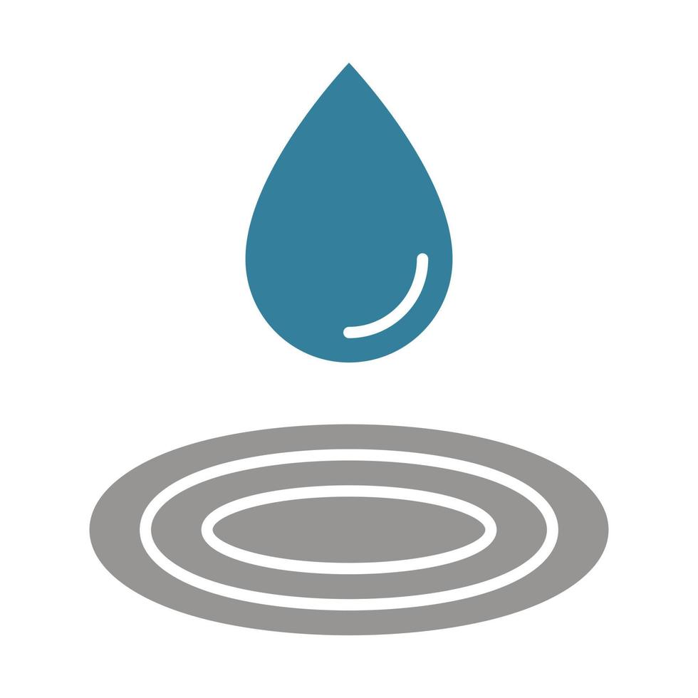 icono de dos colores de glifo de gota de agua vector