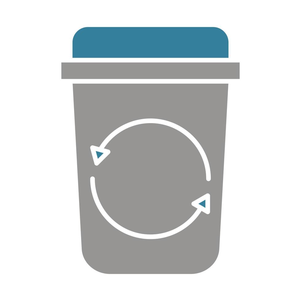 Recycle Bin Glyph Two Color Icon vector