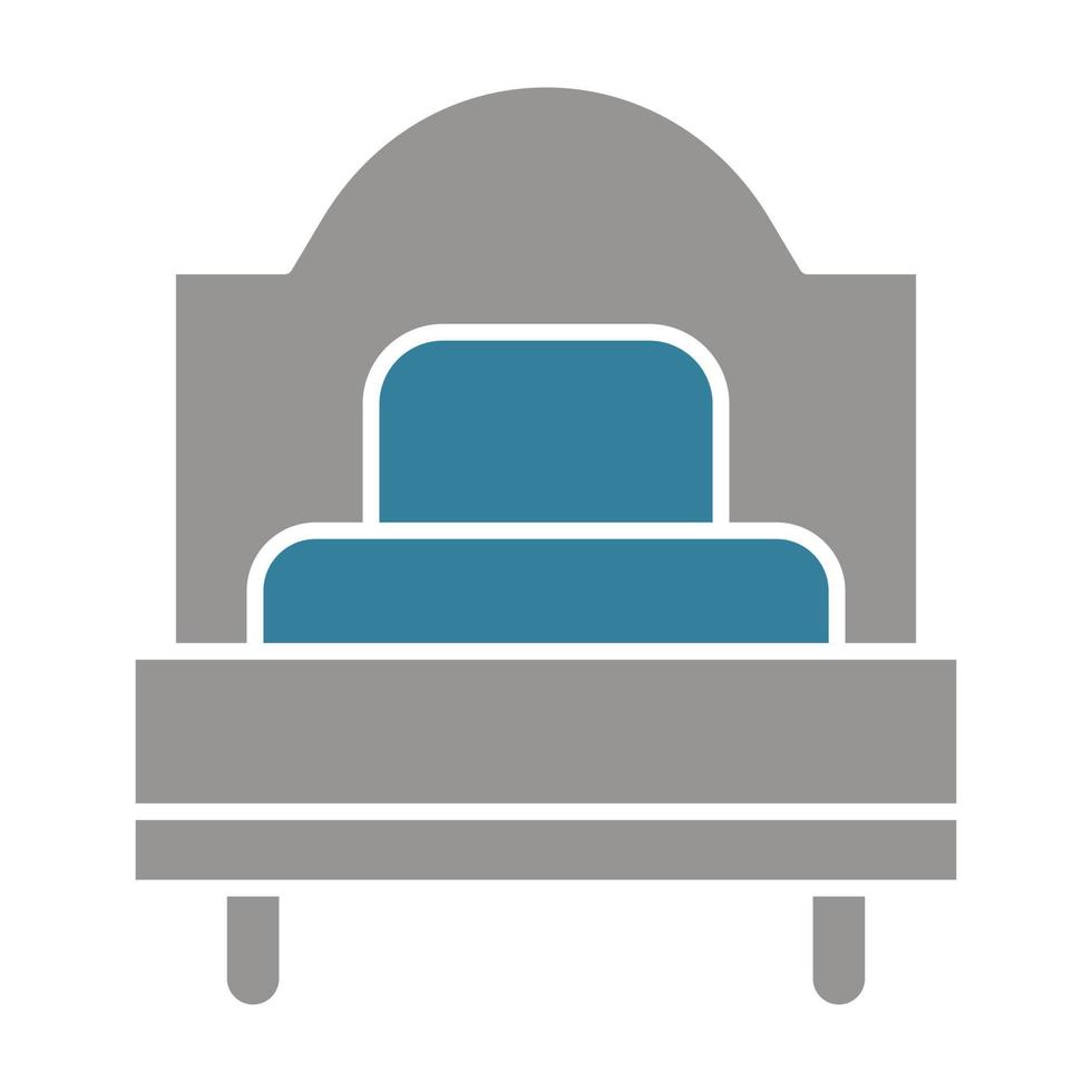 Single Bed Glyph Two Color Icon vector
