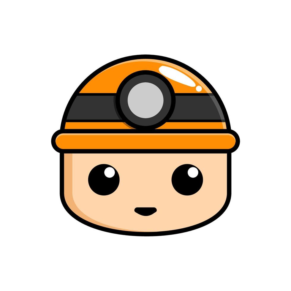 Adorable and cute miner mascot. Vector illustration.