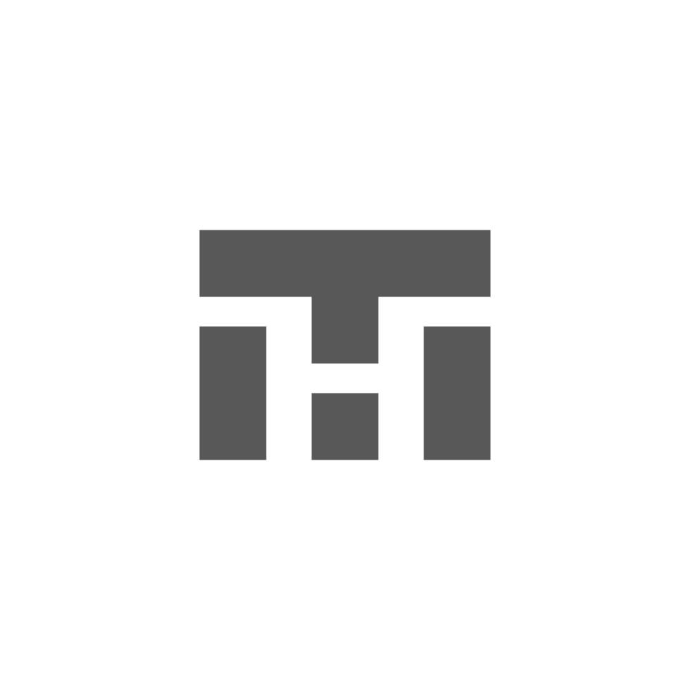 letter ht negative space geometric logo vector