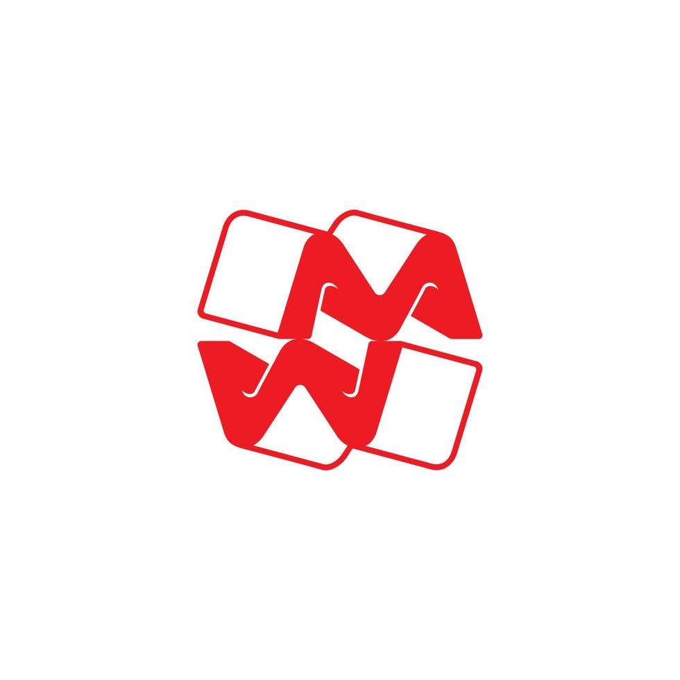 letter mw linked 3d motion logo vector