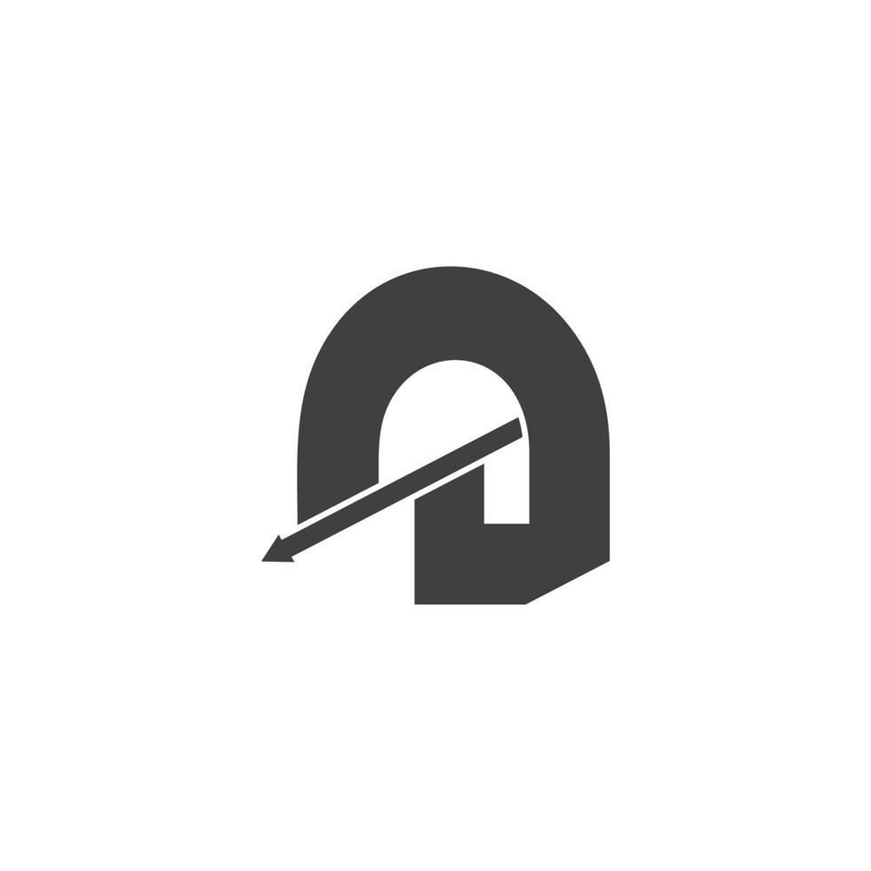 abstract letter n arrow dimensional logo vector