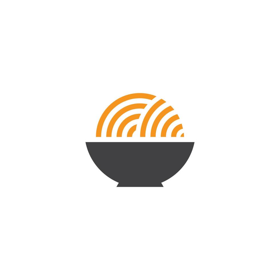 simple geometric bowl noodle food symbol logo vector