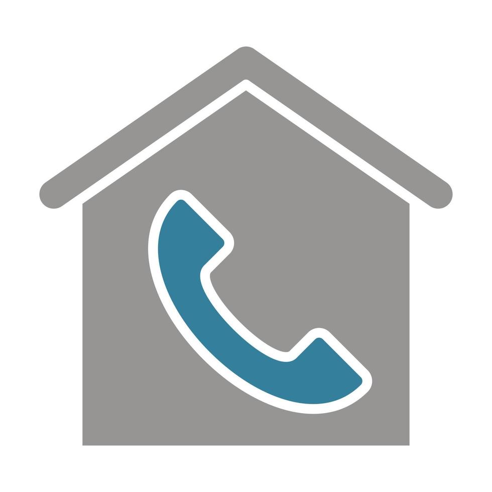 House Agency Call Glyph Two Color Icon vector