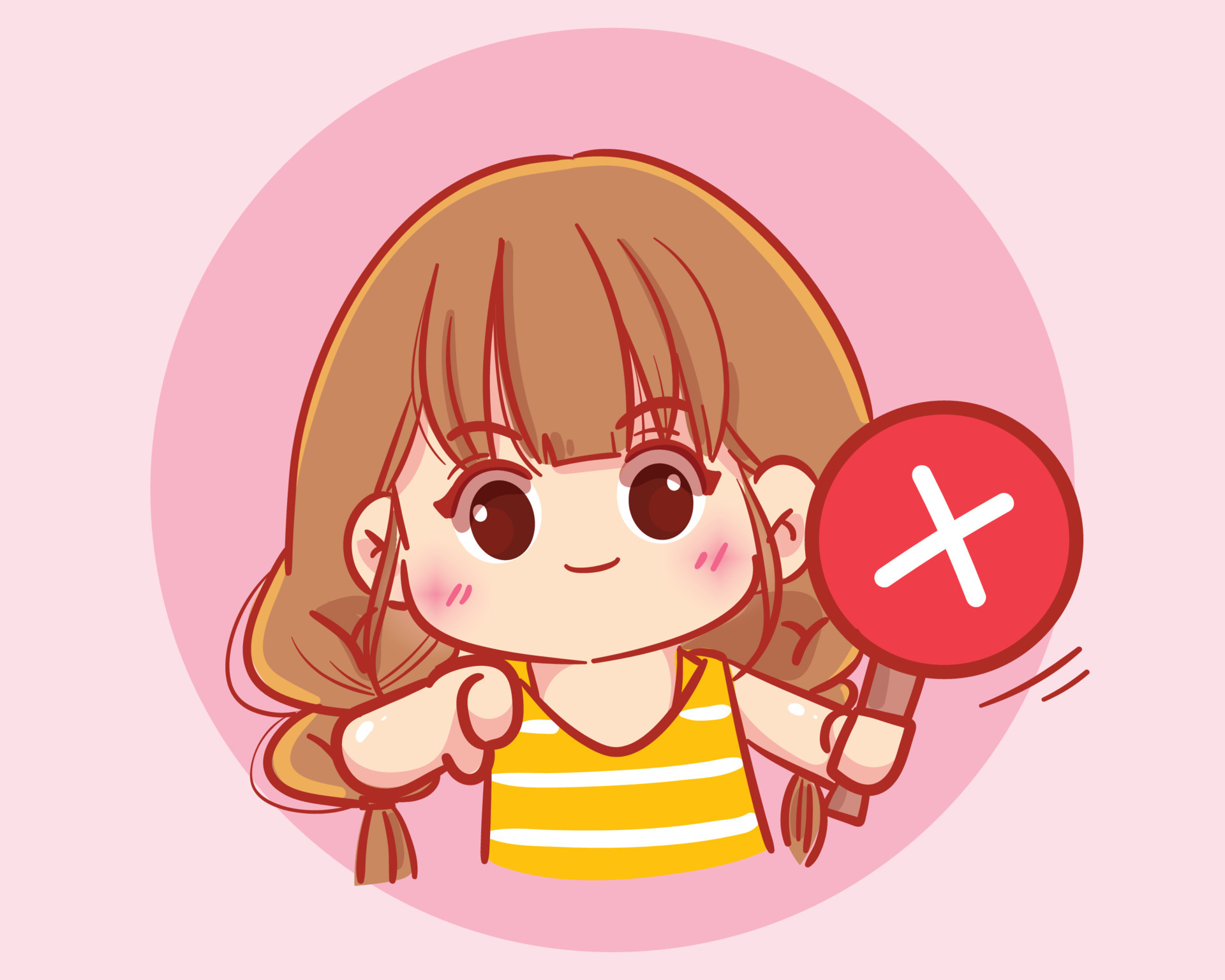 Cute girl holding a wrong symbol sign character hand drawn cartoon art illustration 4698279 Vector Art at Vecteezy Cute girl holding a wrong symbol sign character hand drawn cartoon art illustration 4698279 Vector Art at Vecteezy