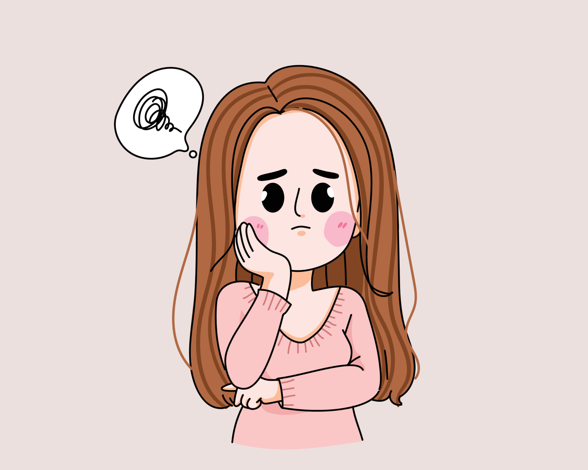 Young woman worried and thinking have question choice concept cartoon hand drawn cartoon art illustration 4698306 Vector Art at Vecteezy Young woman worried and thinking have question choice concept cartoon hand drawn cartoon art illustration 4698306 Vector Art at Vecteezy