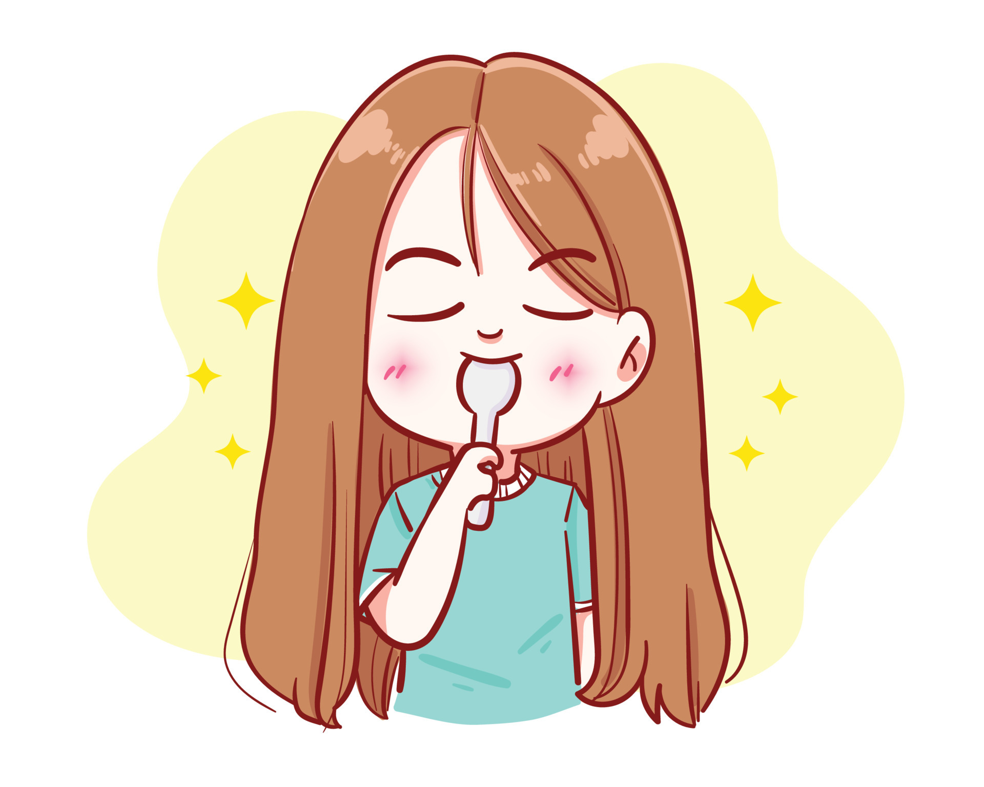 Beauty woman happy eating food cartoon hand drawn cartoon art illustration 4698321 Vector Art at Vecteezy Beauty woman happy eating food cartoon hand drawn cartoon art illustration 4698321 Vector Art at Vecteezy