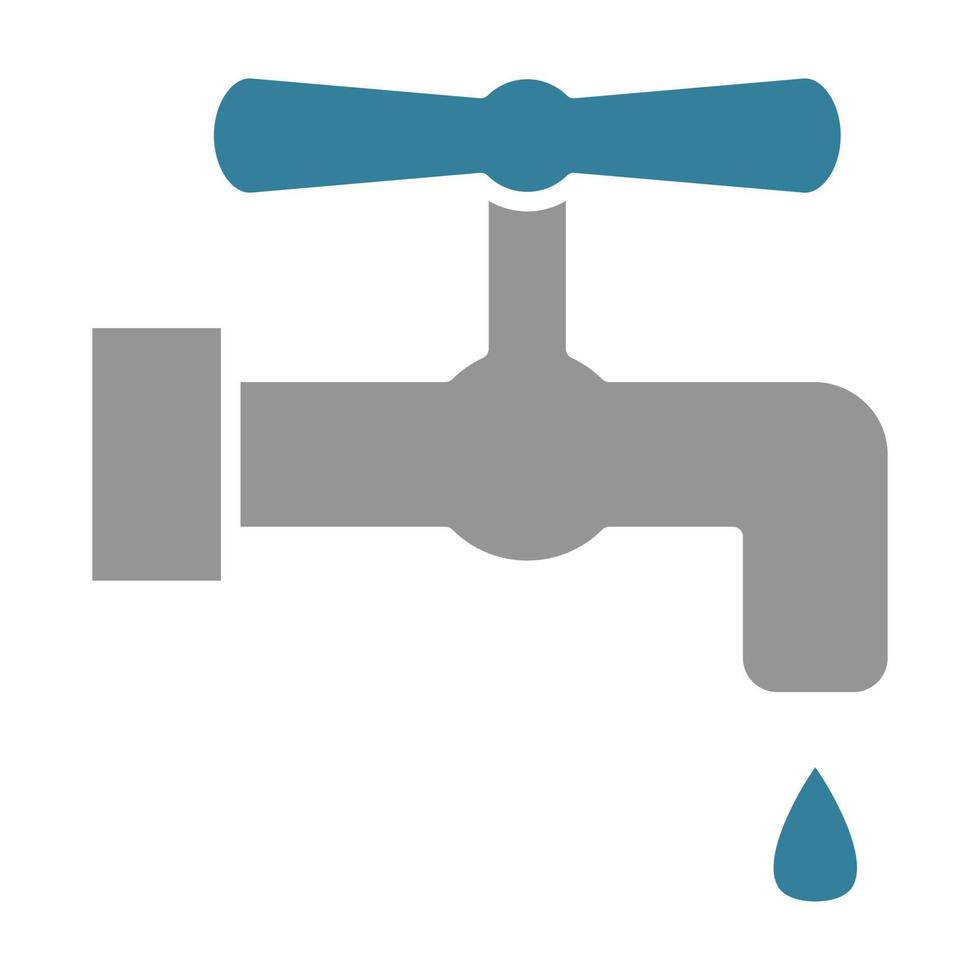 Faucet Glyph Two Color Icon vector