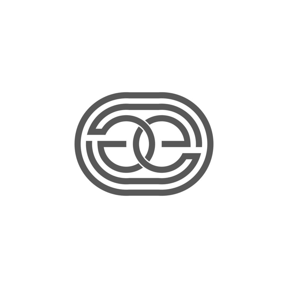 letter ge linked line circle round design symbol vector