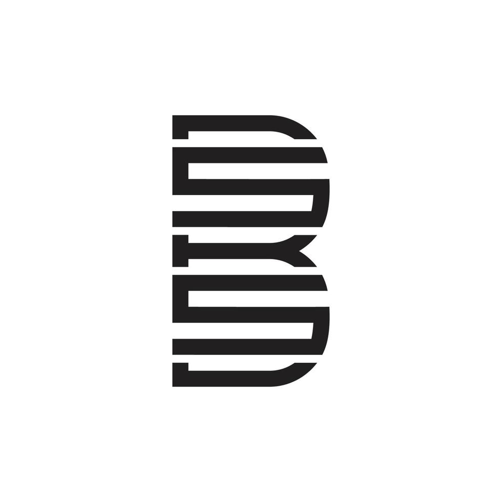 letter bs stripes geometric logo vector