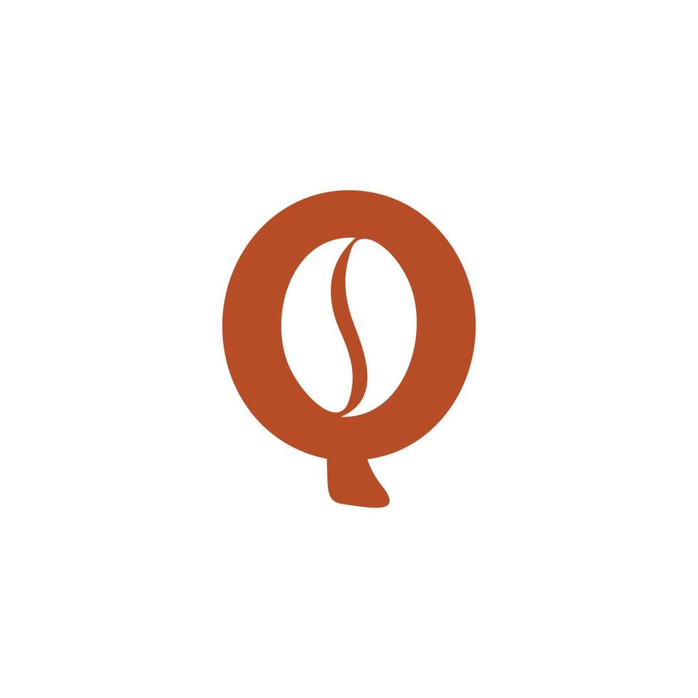 letter q coffee bean logo vector