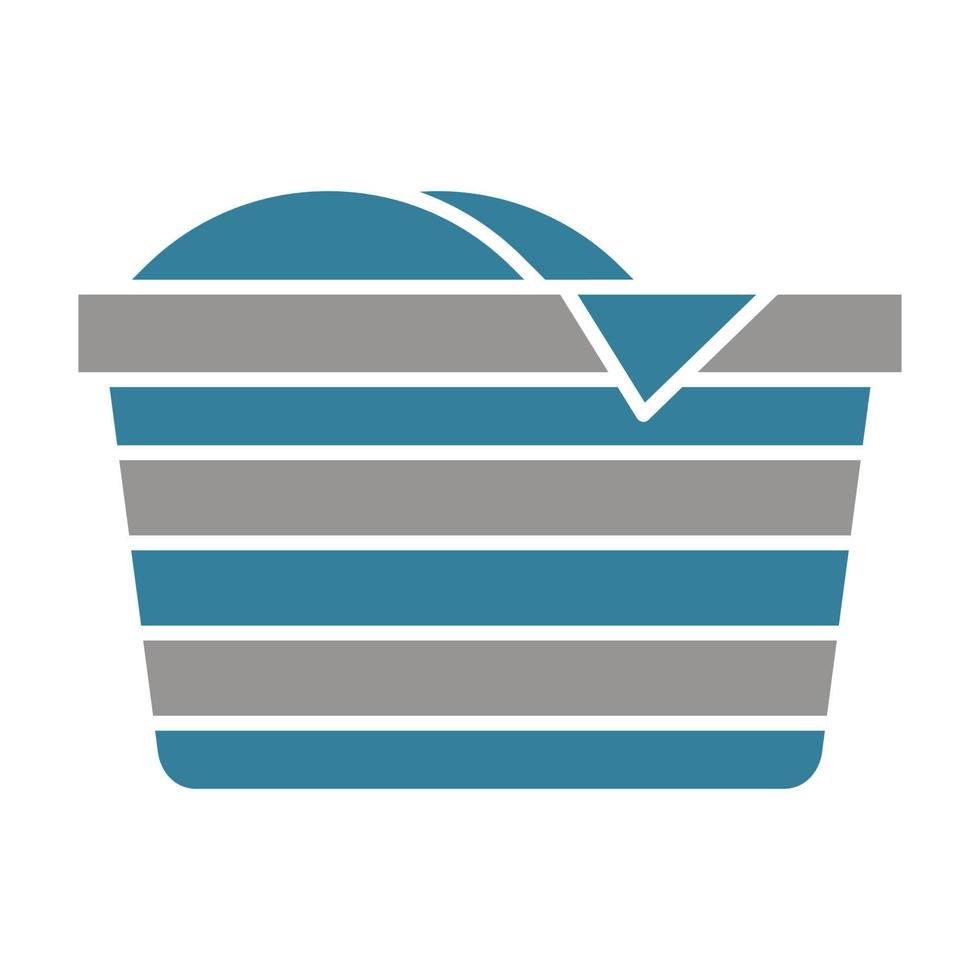 Laundry Basket Glyph Two Color Icon vector