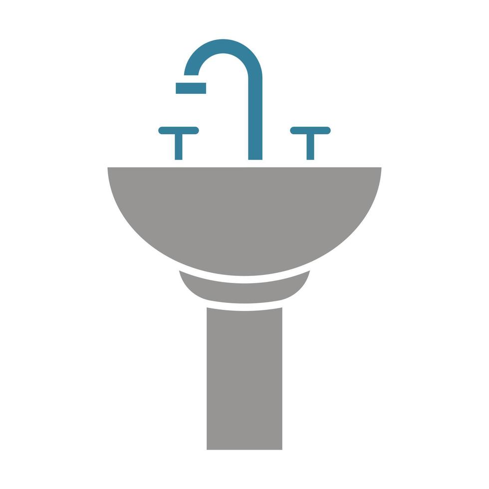 Sink Glyph Two Color Icon vector