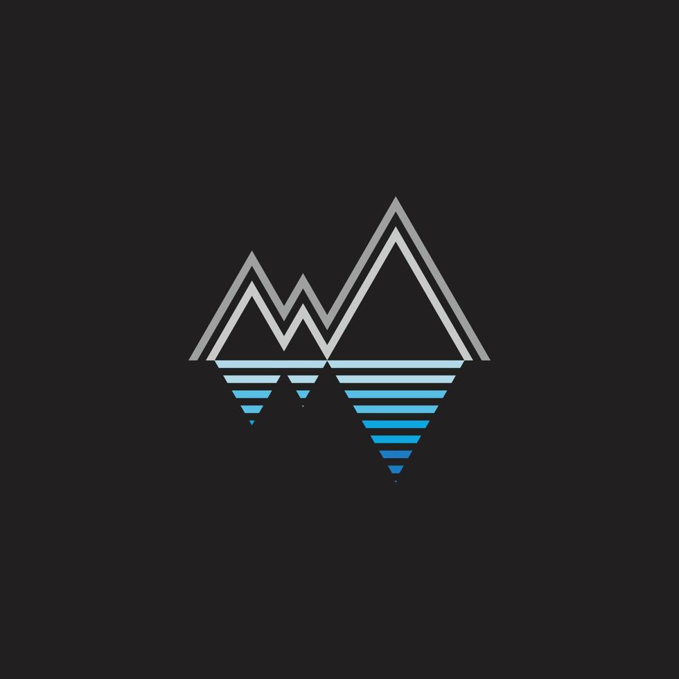 mountain gradient  geometric lake sea symbol vector