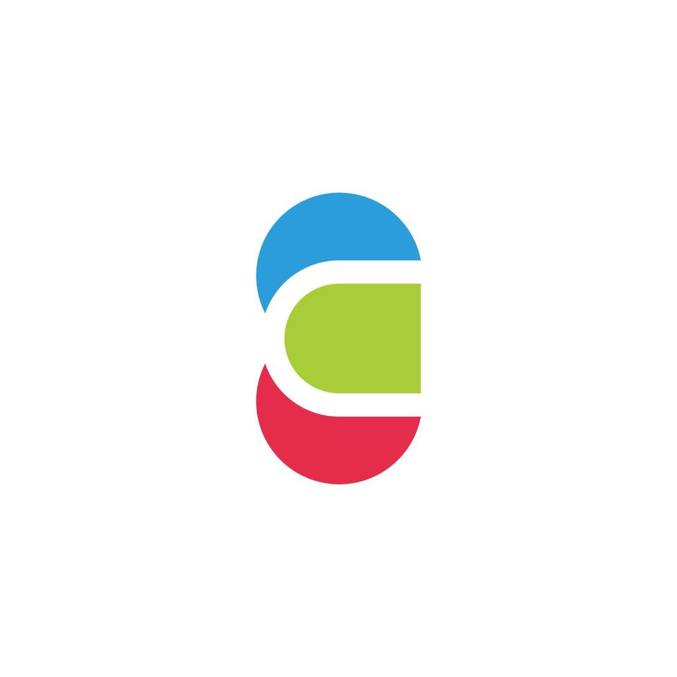 letter c curves simple negative space colorful logo vector