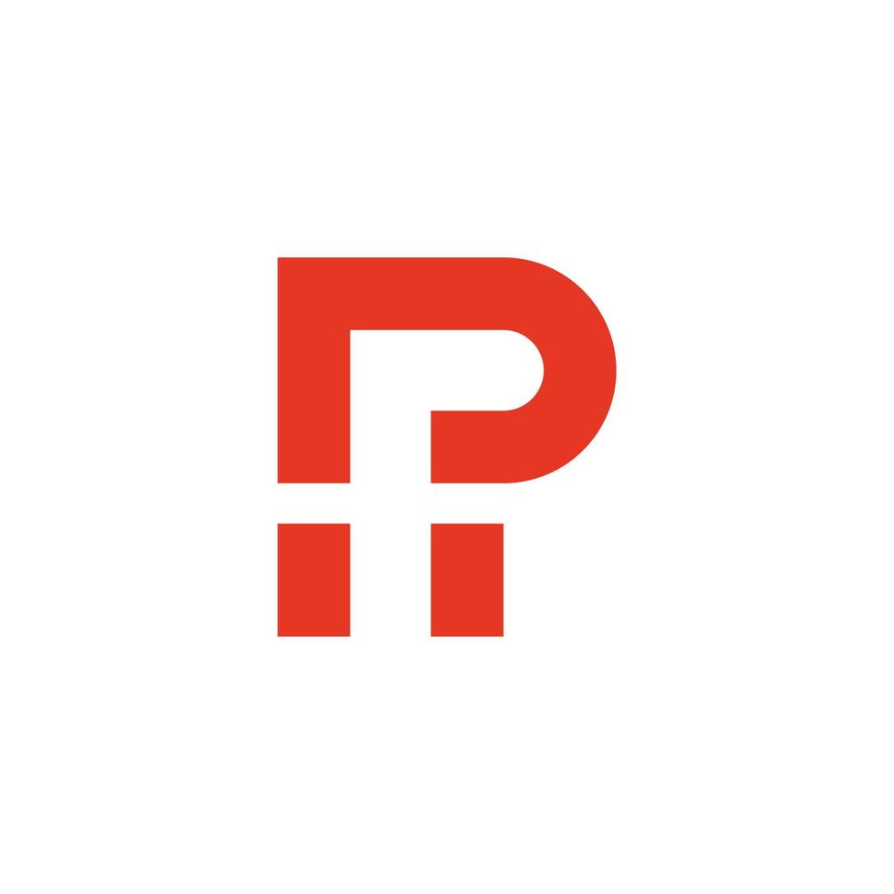letter pf simple geometric symbol logo vector