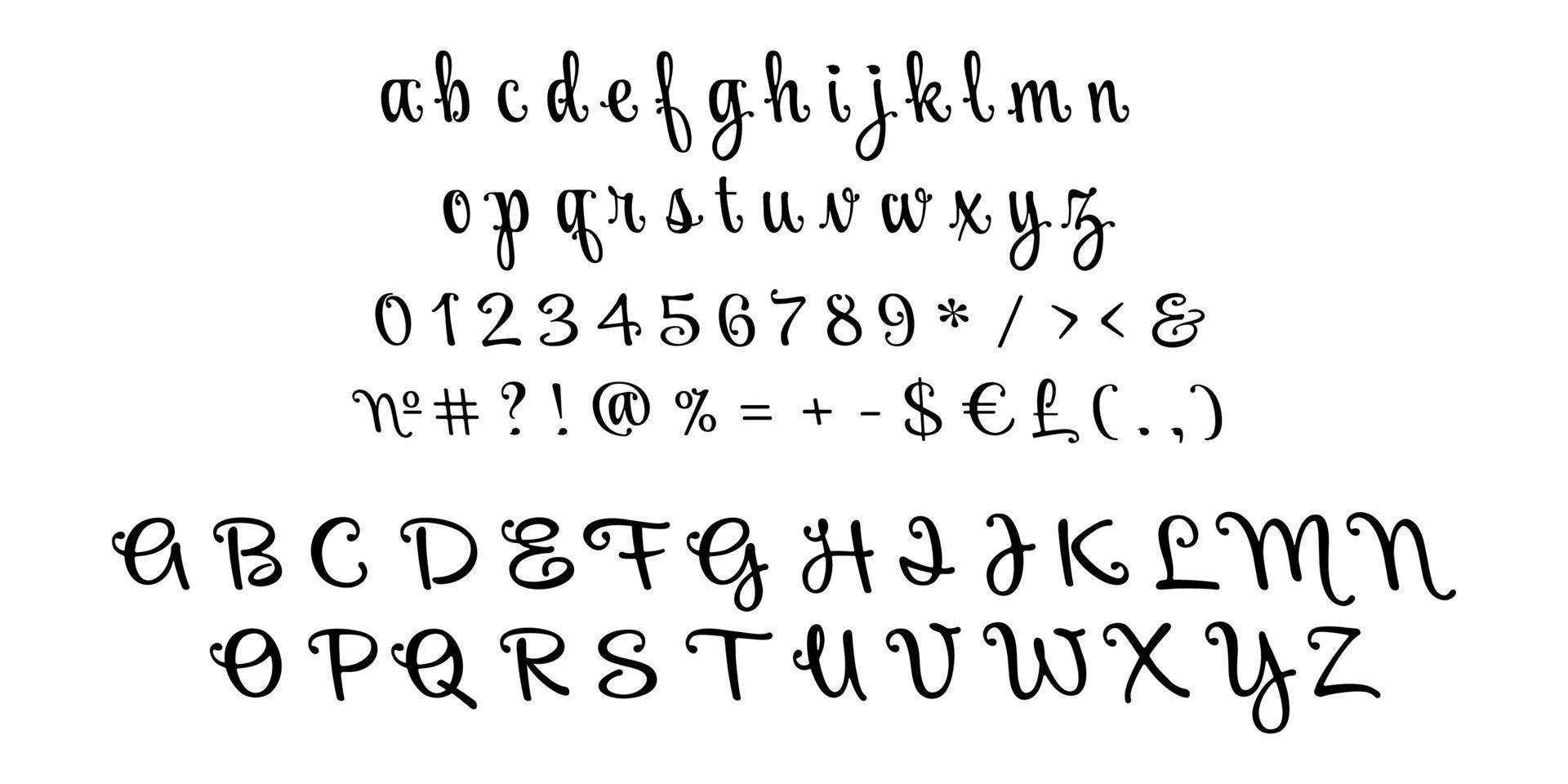 Handwritten script alphabet set 4698641 Vector Art at Vecteezy