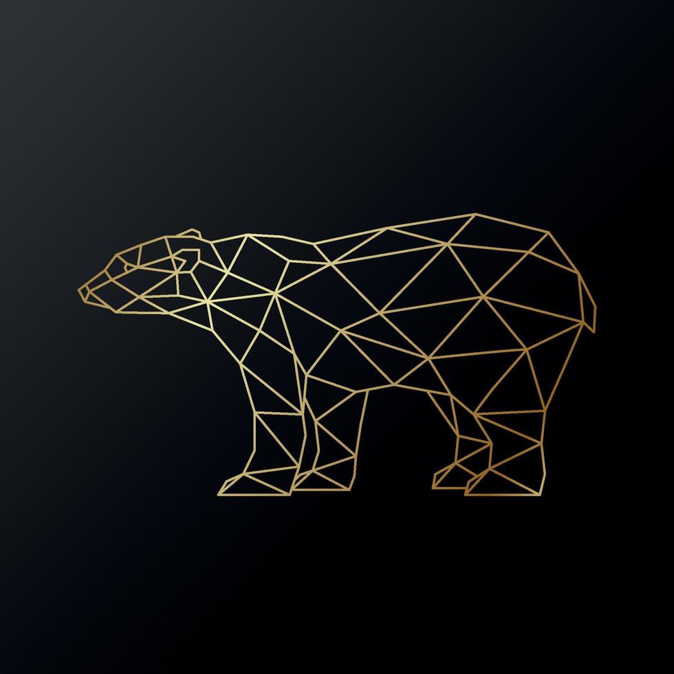 Vector polygonal polar bear illustration.