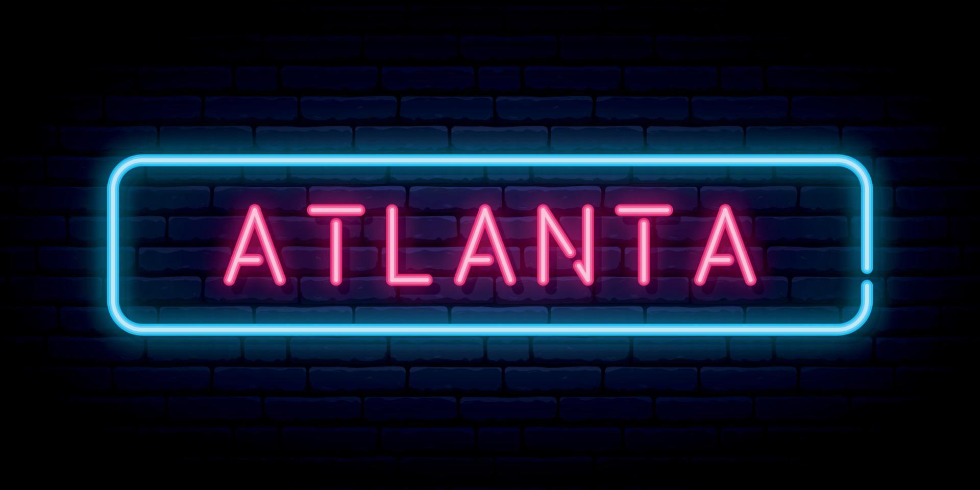 letrero de neón de atlanta. vector