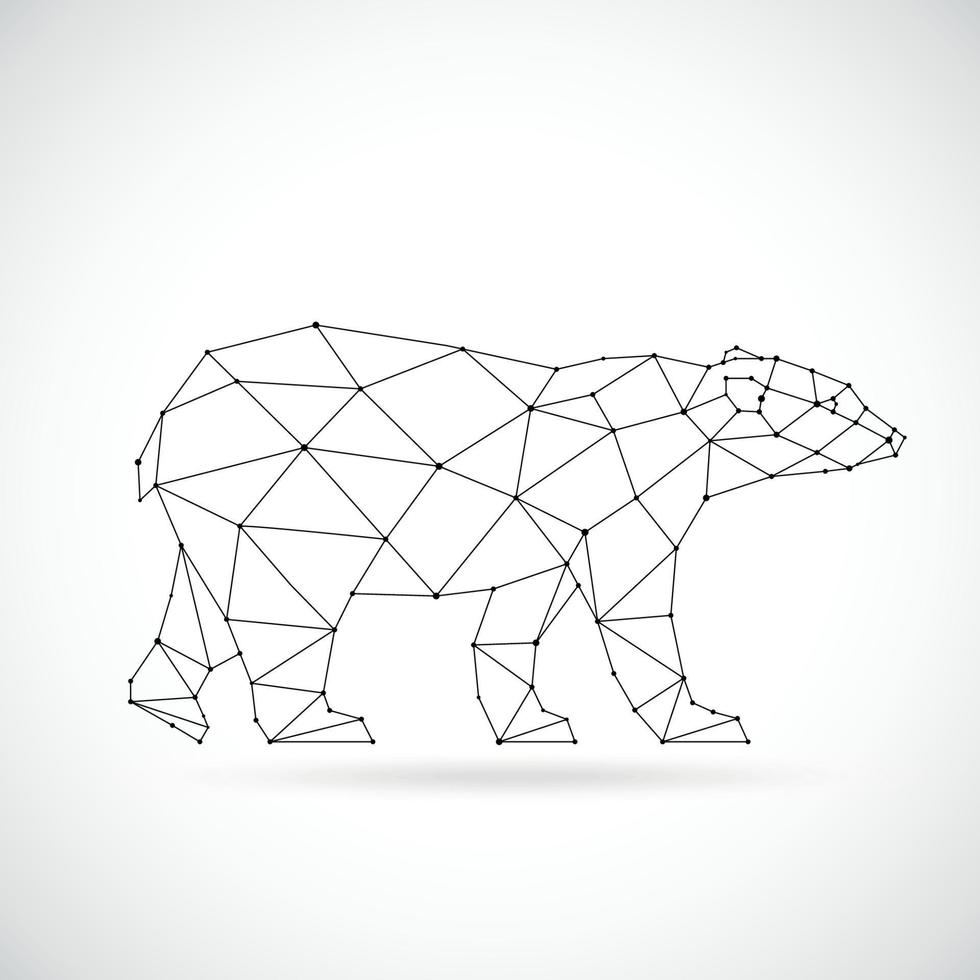 Geometric Polar Bear silhouette. vector