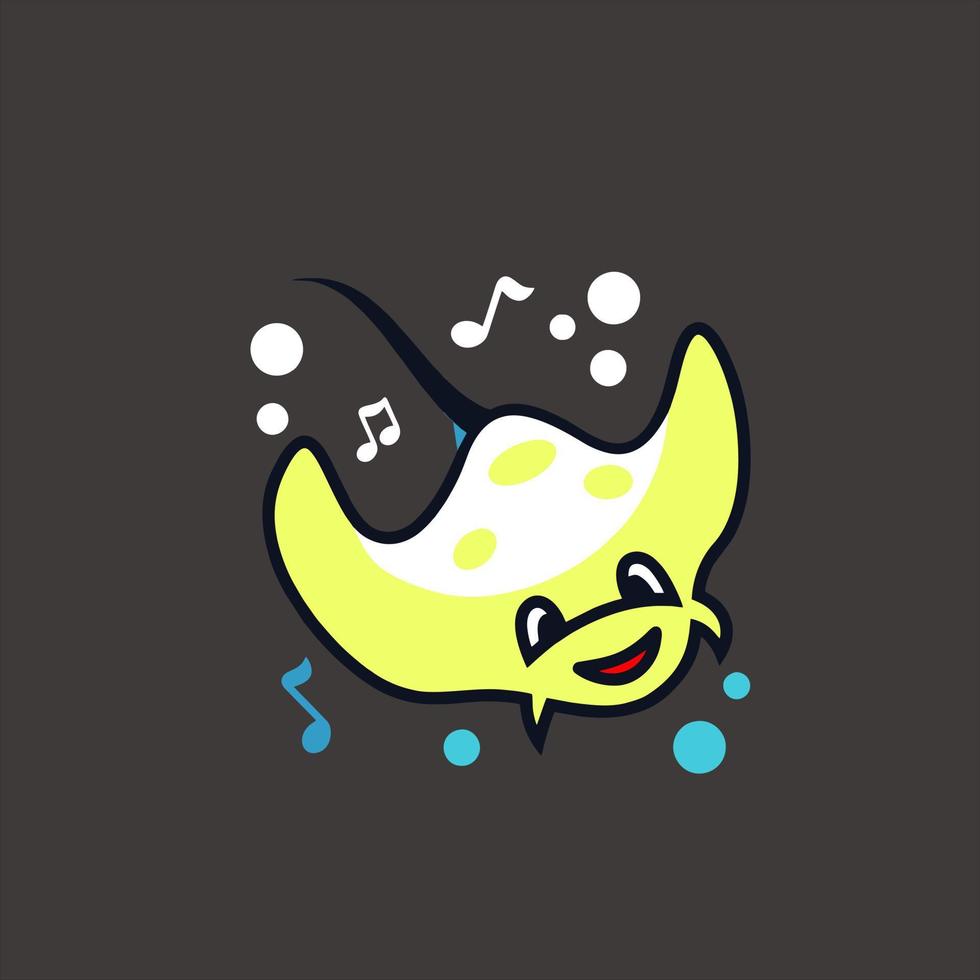stingray flat cartoon illustration design vector