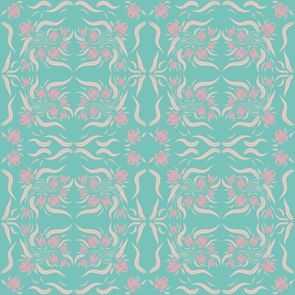 Floral folk damask pattern Fantasy flowers Floral geometric fantasy vector