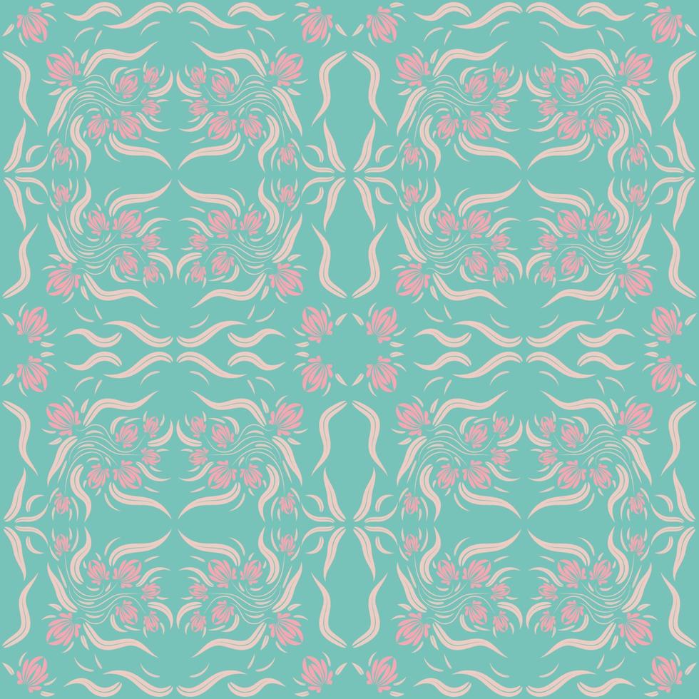 Floral folk damask pattern Fantasy flowers Floral geometric fantasy vector