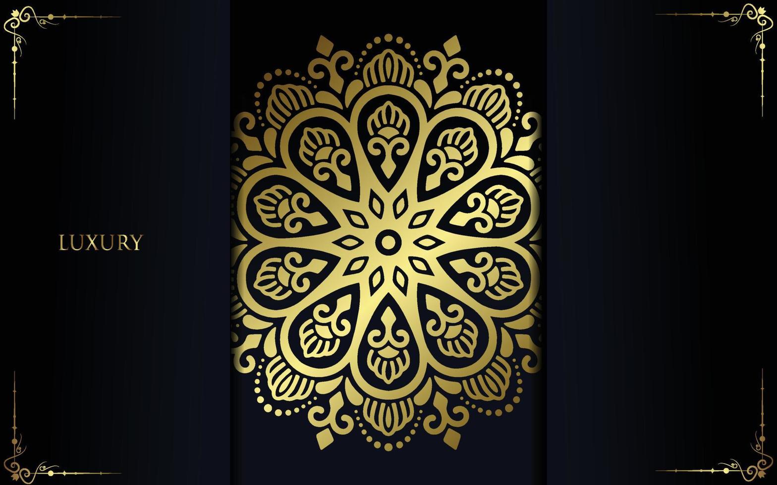 Luxury gold mandala ornate background for wedding invitation, book cover vector