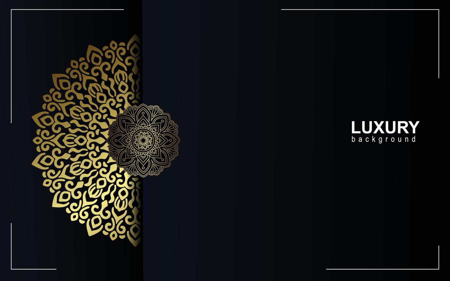 Fondo adornado de mandala de oro de lujo para invitación de boda, portada de libro vector