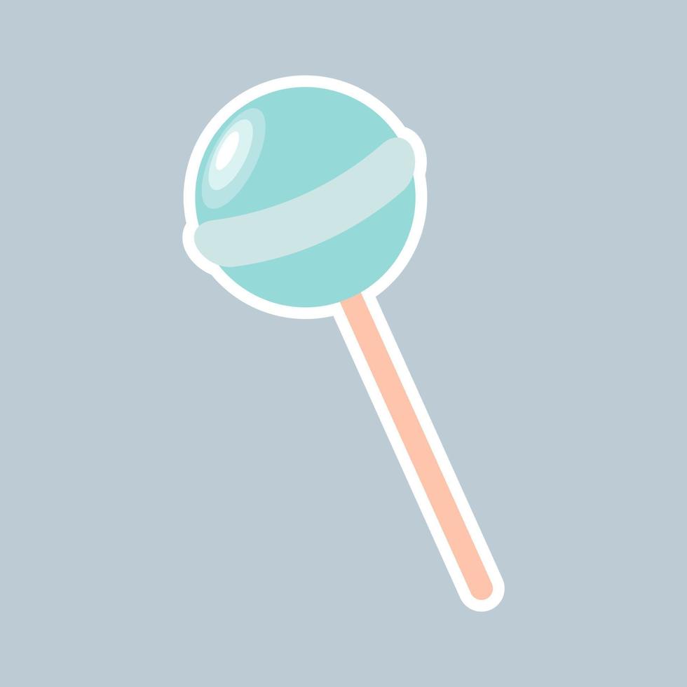 Pastel blue colored lollipop. vector