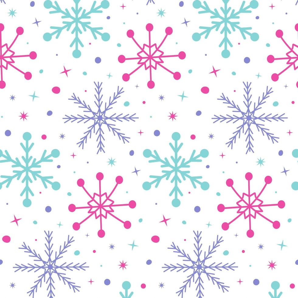 Snowflakes seamless pattern. vector