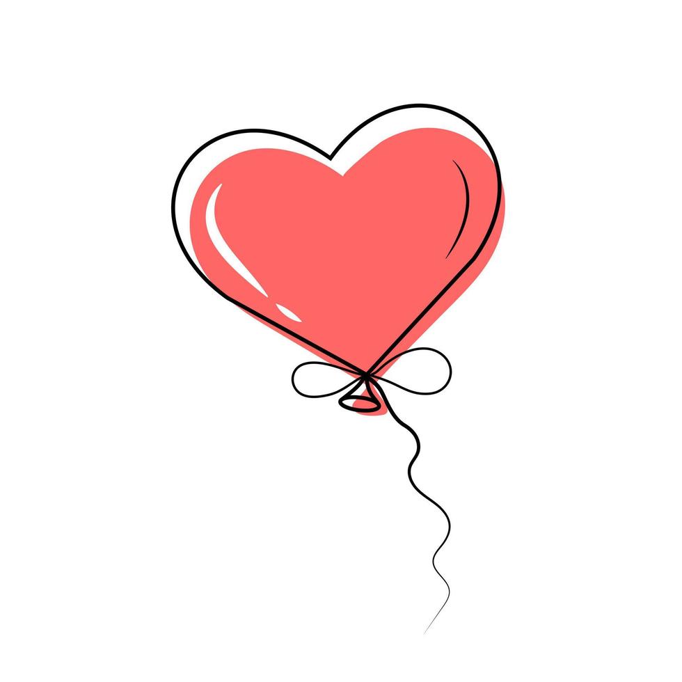 Helium Flying Balloon in the shape of heart vector