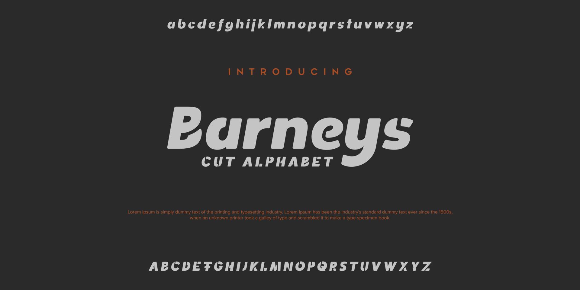 Barney Sport Modern Italic Alphabet Font. Typography urban style fonts for technology, digital, movie logo design. vector illustration