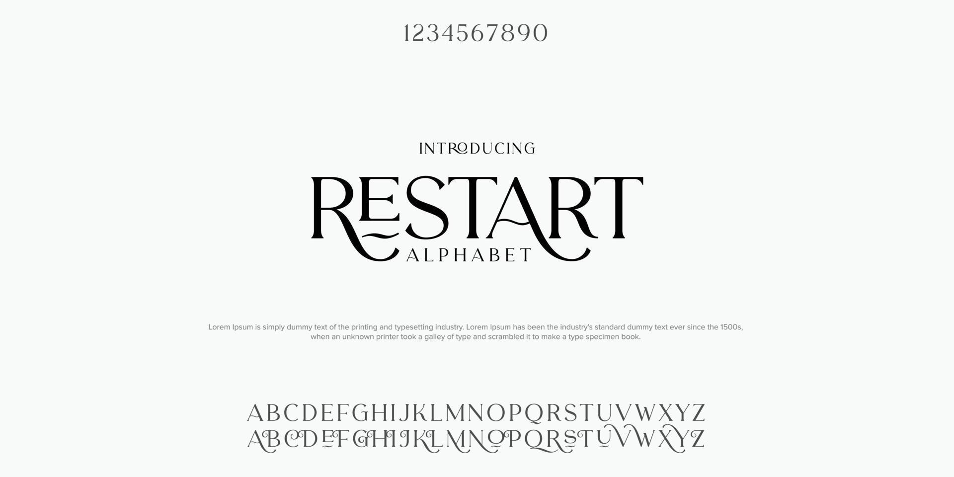 Restart Vintage Alphabet package, ready for classy  and modern to. vector