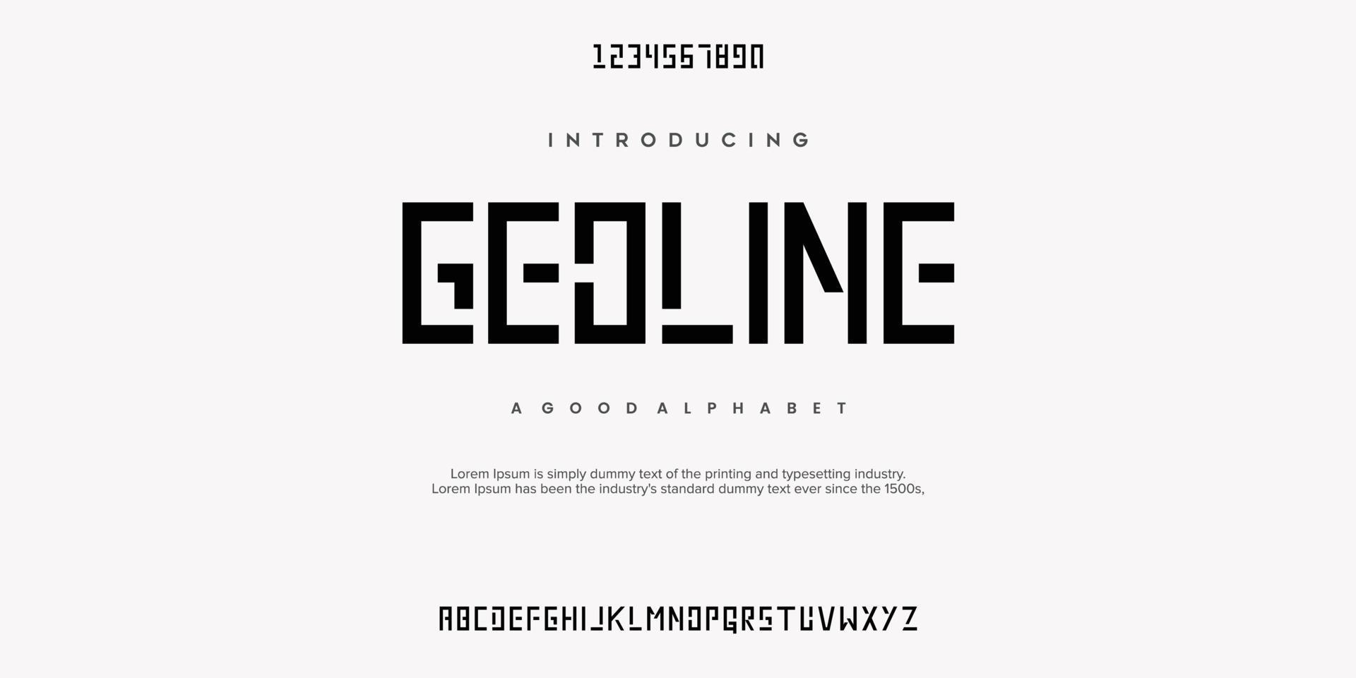 GEOLINE Sport Modern Future bold Alphabet Font. Typography urban style fonts for technology, digital, movie logo bold style. vector illustration