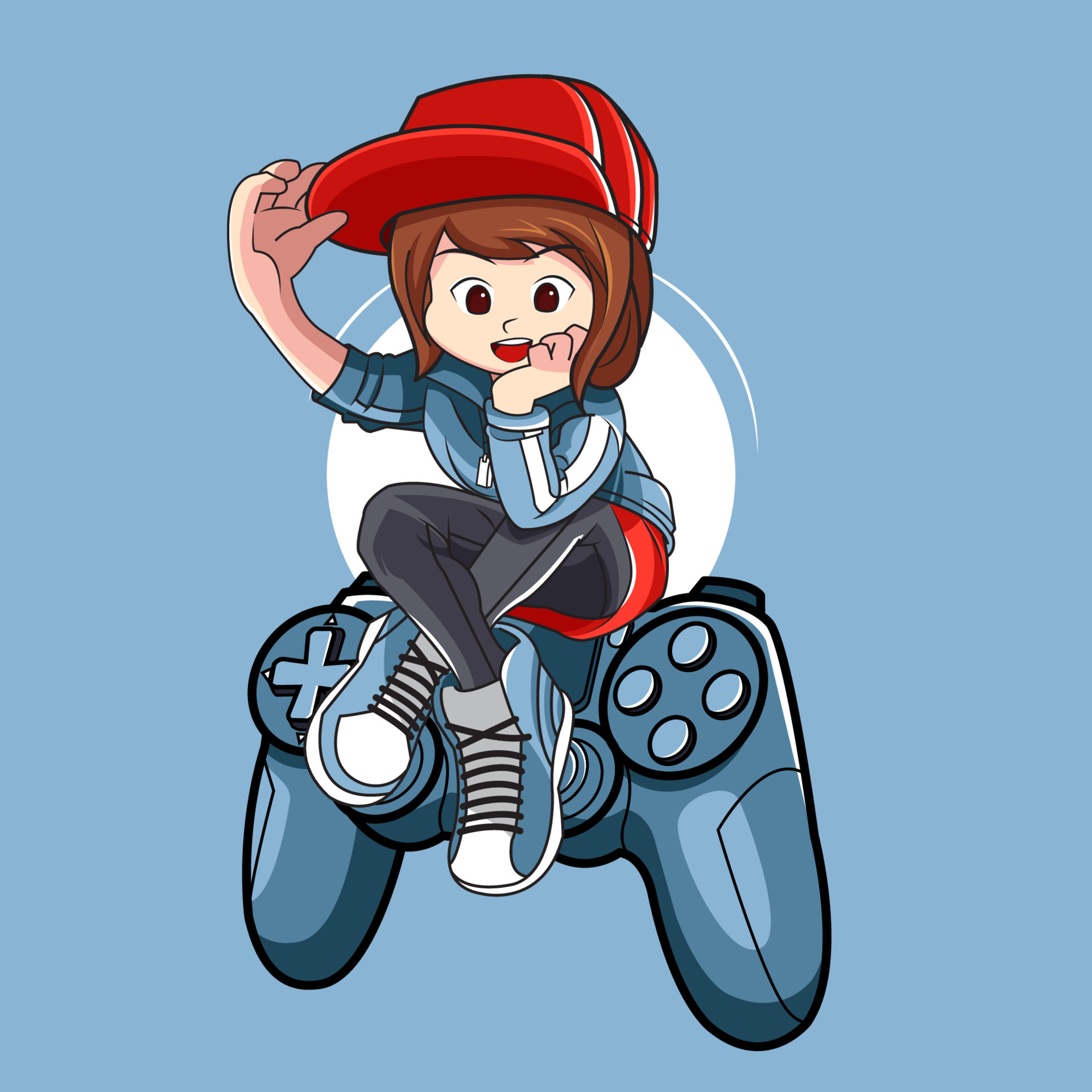 Premium Vector  Girl gamer playing online games