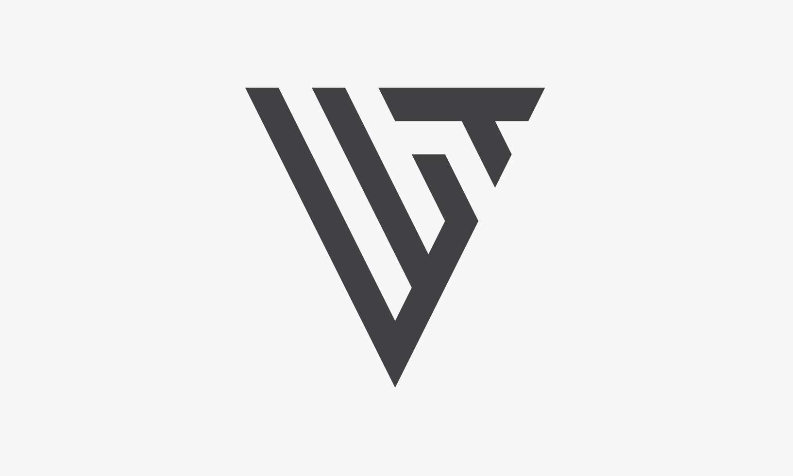 concepto de diseño de logotipo triagle letter wt. vector