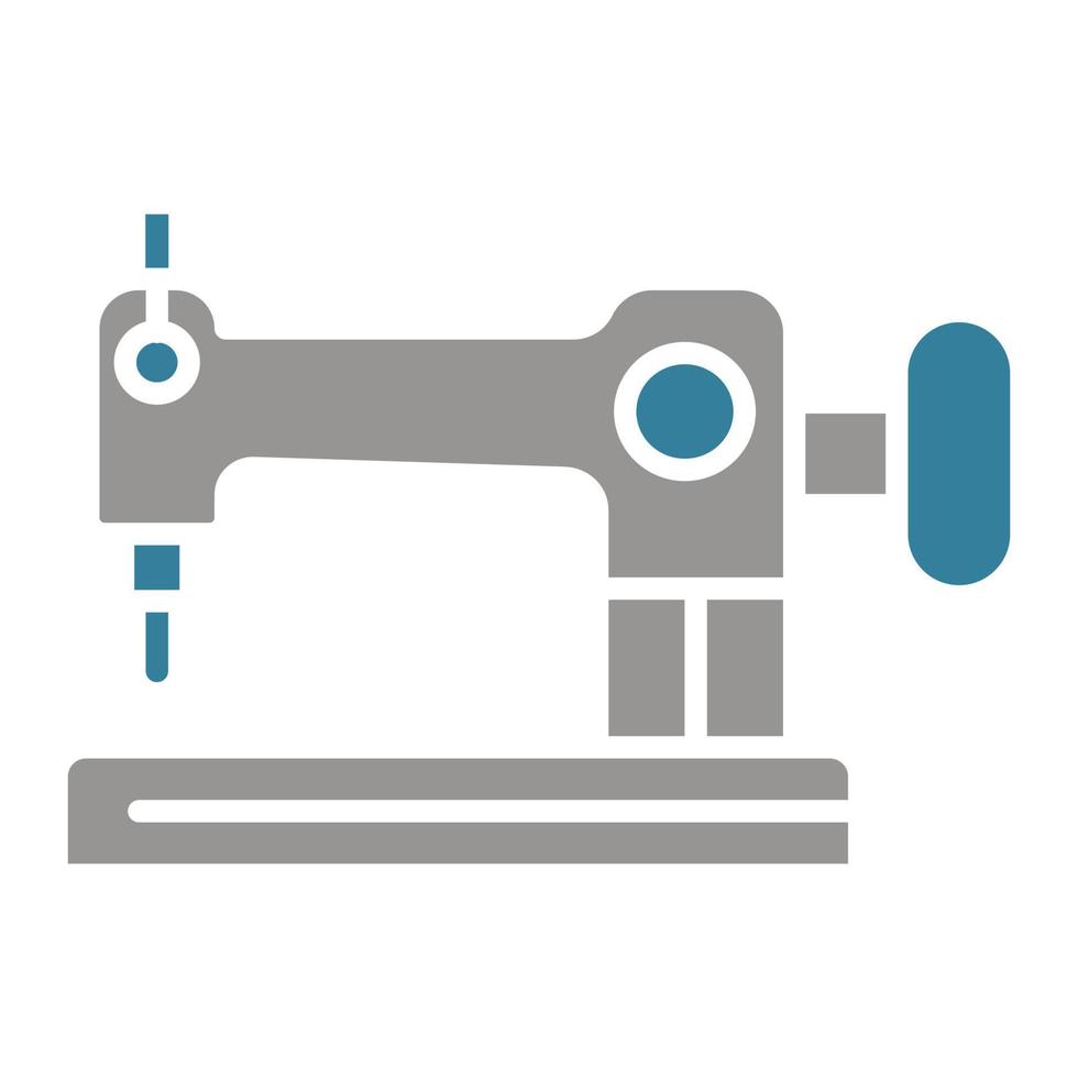 máquina de coser glifo icono de dos colores vector