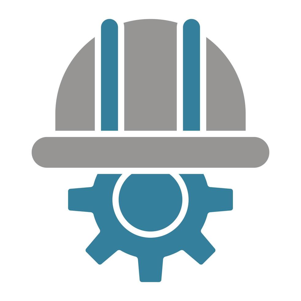 Automated Engineering Glyph Two Color Icon vector