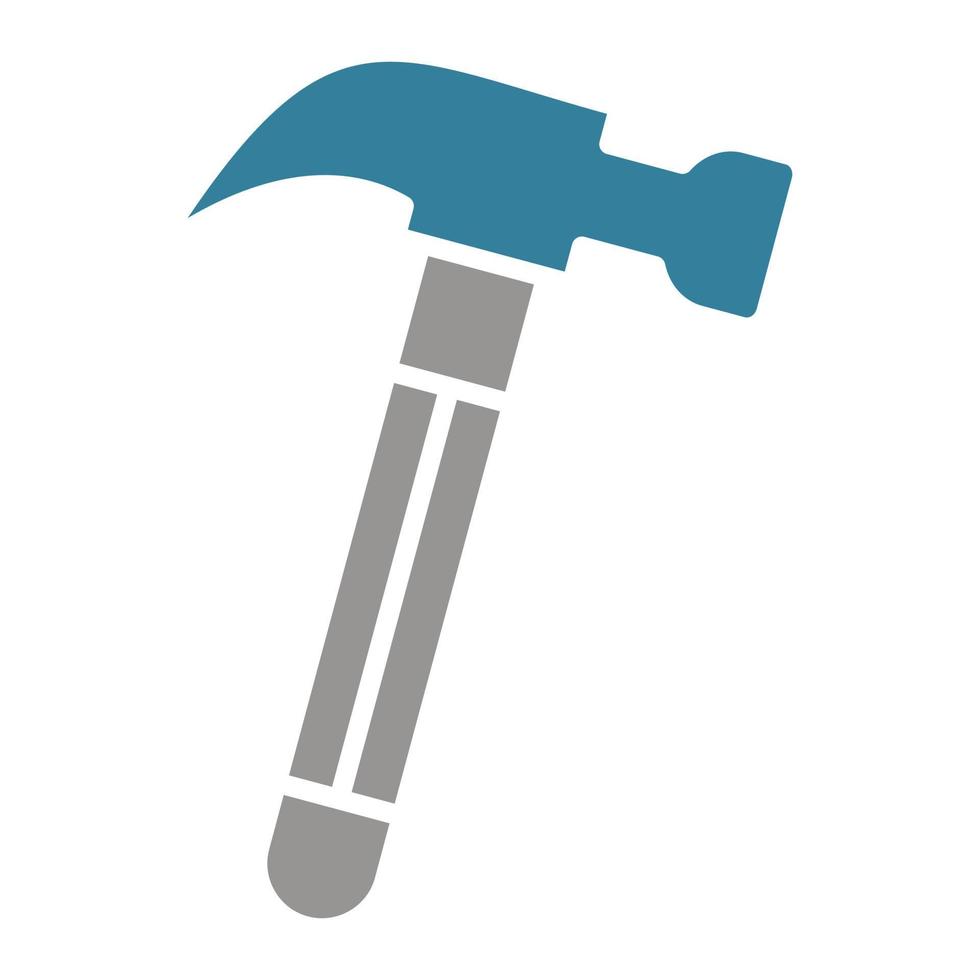 Hammer Glyph Two Color Icon vector